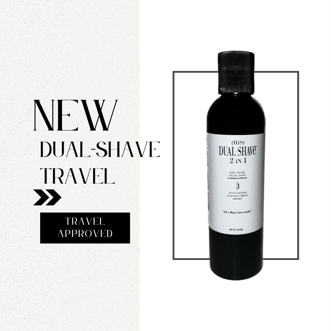 Dual-Shave (HIS) Travel 3.4 oz Medicated 2-in-1 Shaving Cream & Facial Soap
